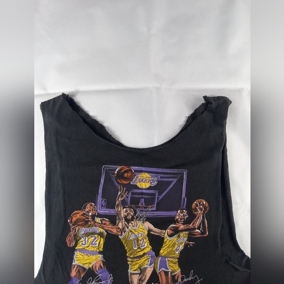 Vintage los Angeles Lakers tanktop Johnson worthy divac black mens size medium - Picture 2 of 5
